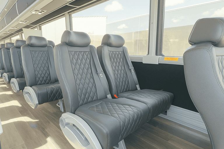 interior of Oceanside Coach Bus Service charter bus