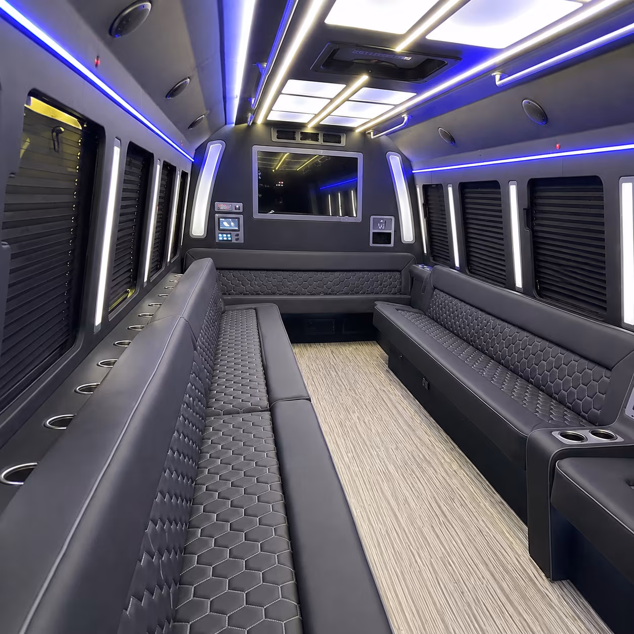 oceanside 40 passenger party bus inside