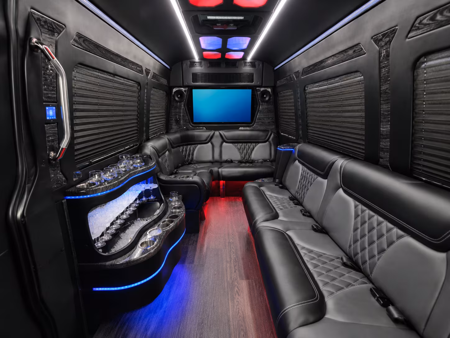 oceanside 40 passenger party bus interior