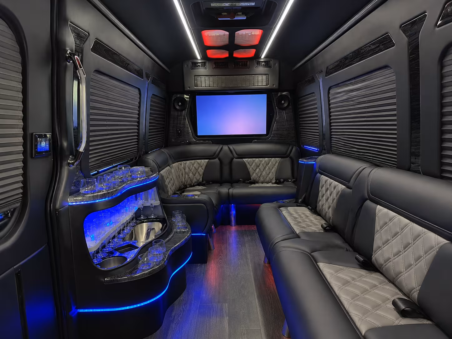oceanside 50 passenger party bus inside