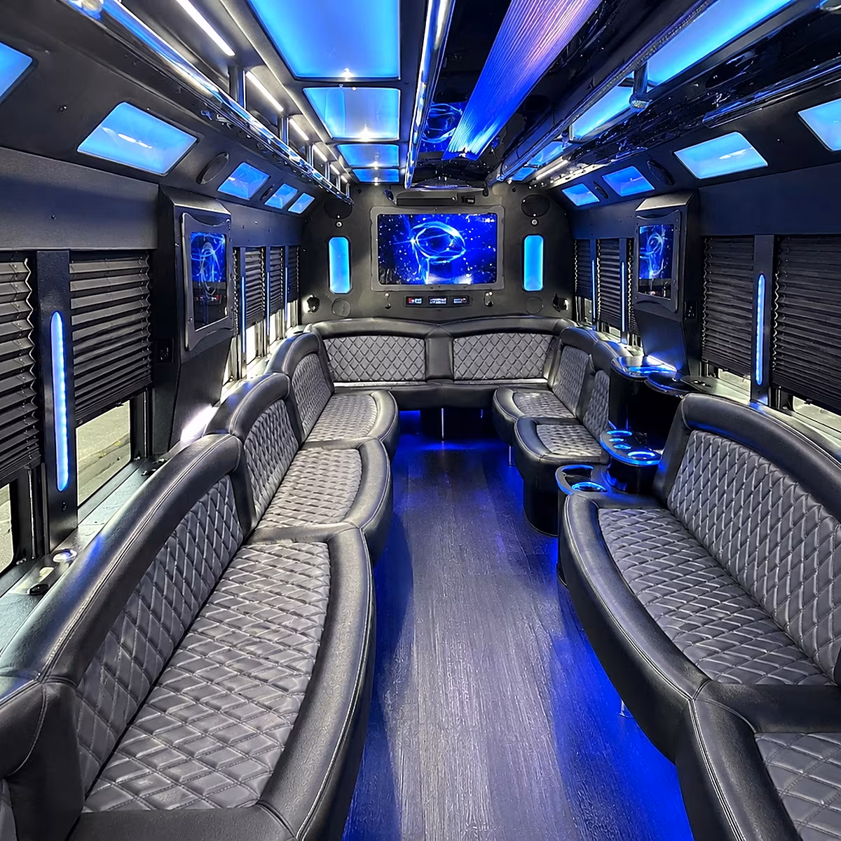 oceanside 50 passenger party bus interior