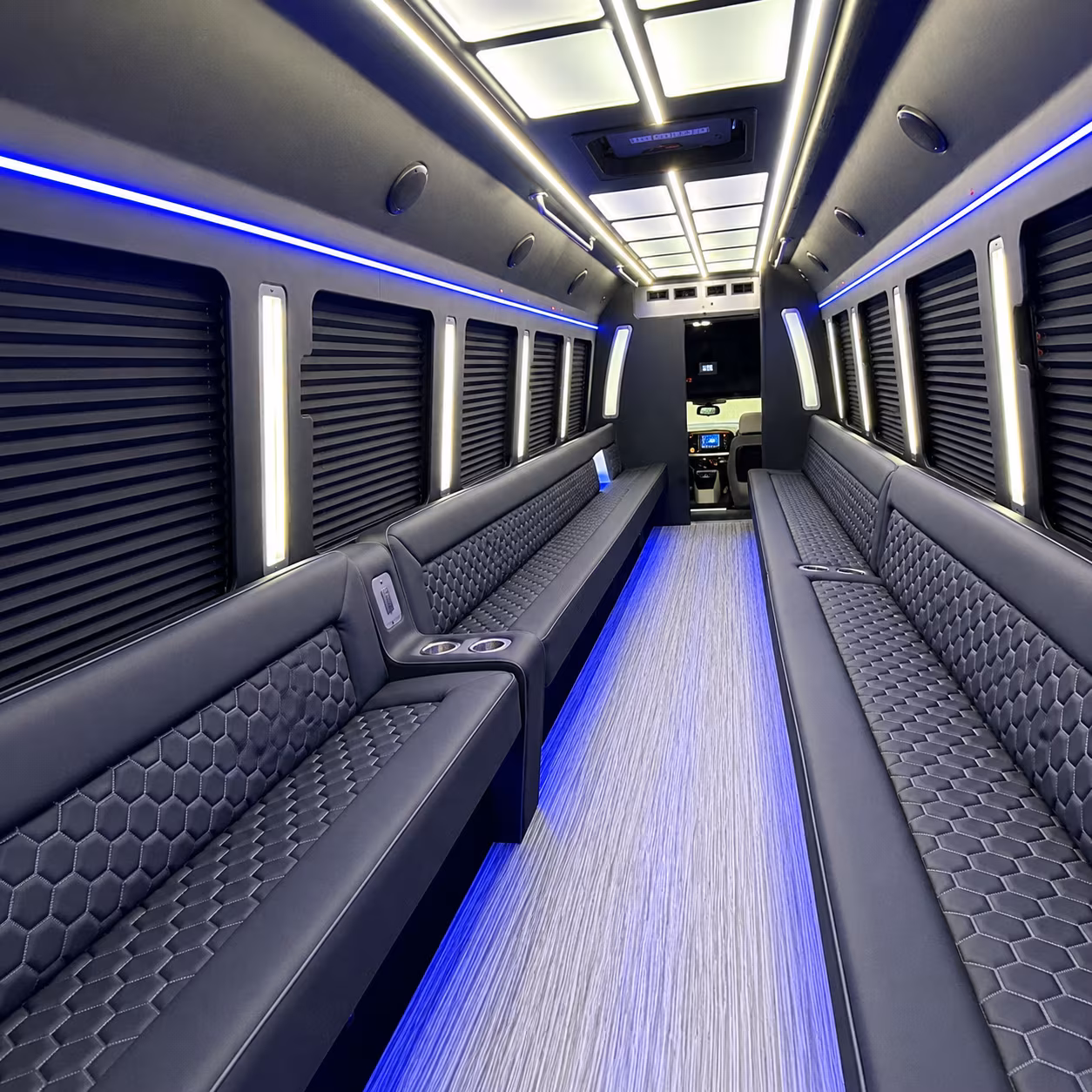 oceanside party bus rental interior